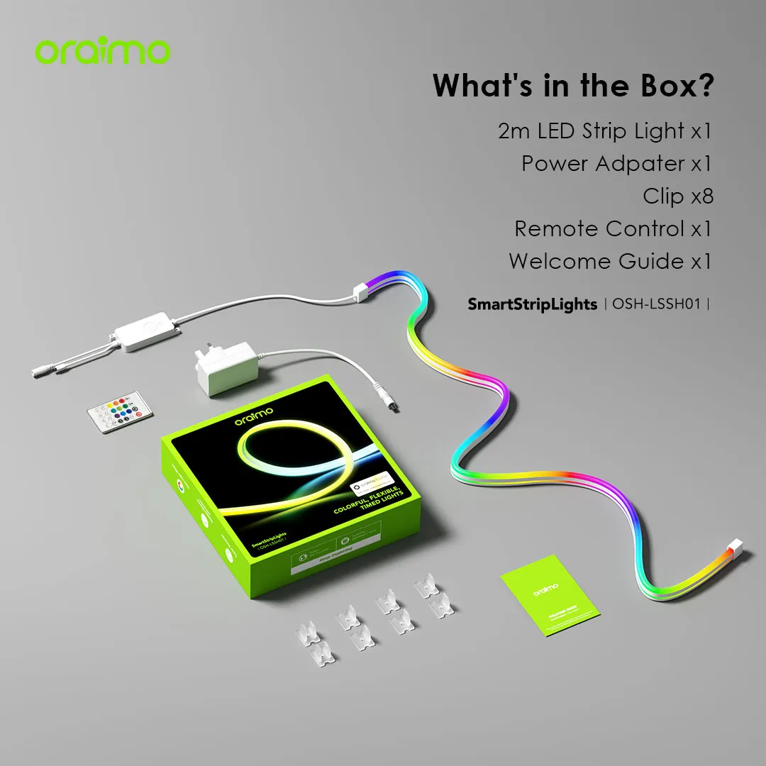 oraimo SmartStripLights 2M Colorful Smart Strip Lights OSH-LSSH01 oraimo SmartStripLights 2M Colorful Smart Strip Lights 2