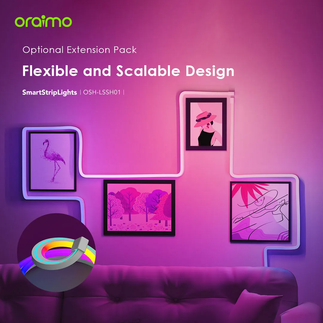 oraimo SmartStripLights 2M Colorful Smart Strip Lights OSH-LSSH01 oraimo SmartStripLights 2M Colorful Smart Strip Lights 4