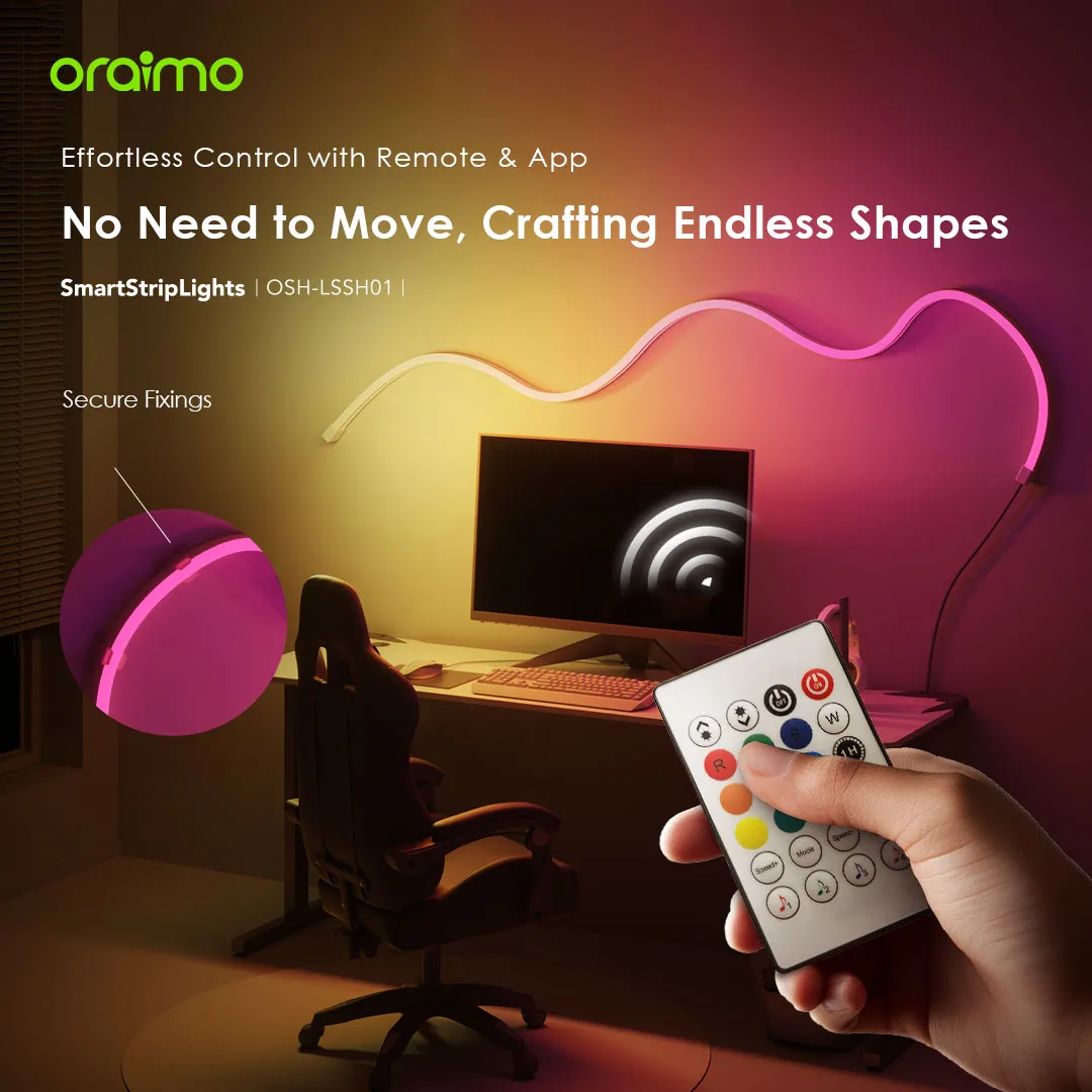 oraimo SmartStripLights 2M Colorful Smart Strip Lights OSH-LSSH01 oraimo SmartStripLights 2M Colorful Smart Strip Lights 5