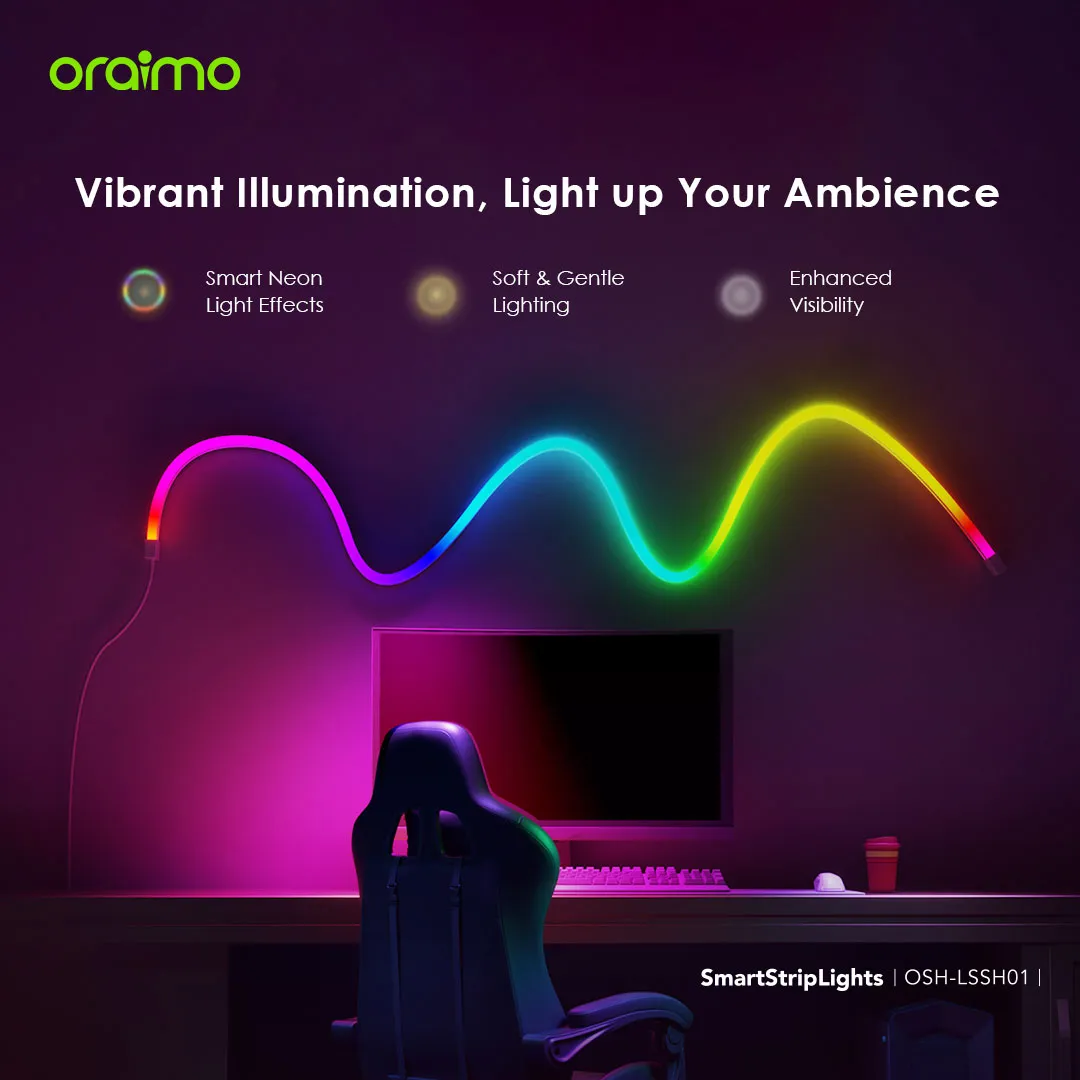 oraimo SmartStripLights 2M Colorful Smart Strip Lights OSH-LSSH01 oraimo SmartStripLights 2M Colorful Smart Strip Lights 9