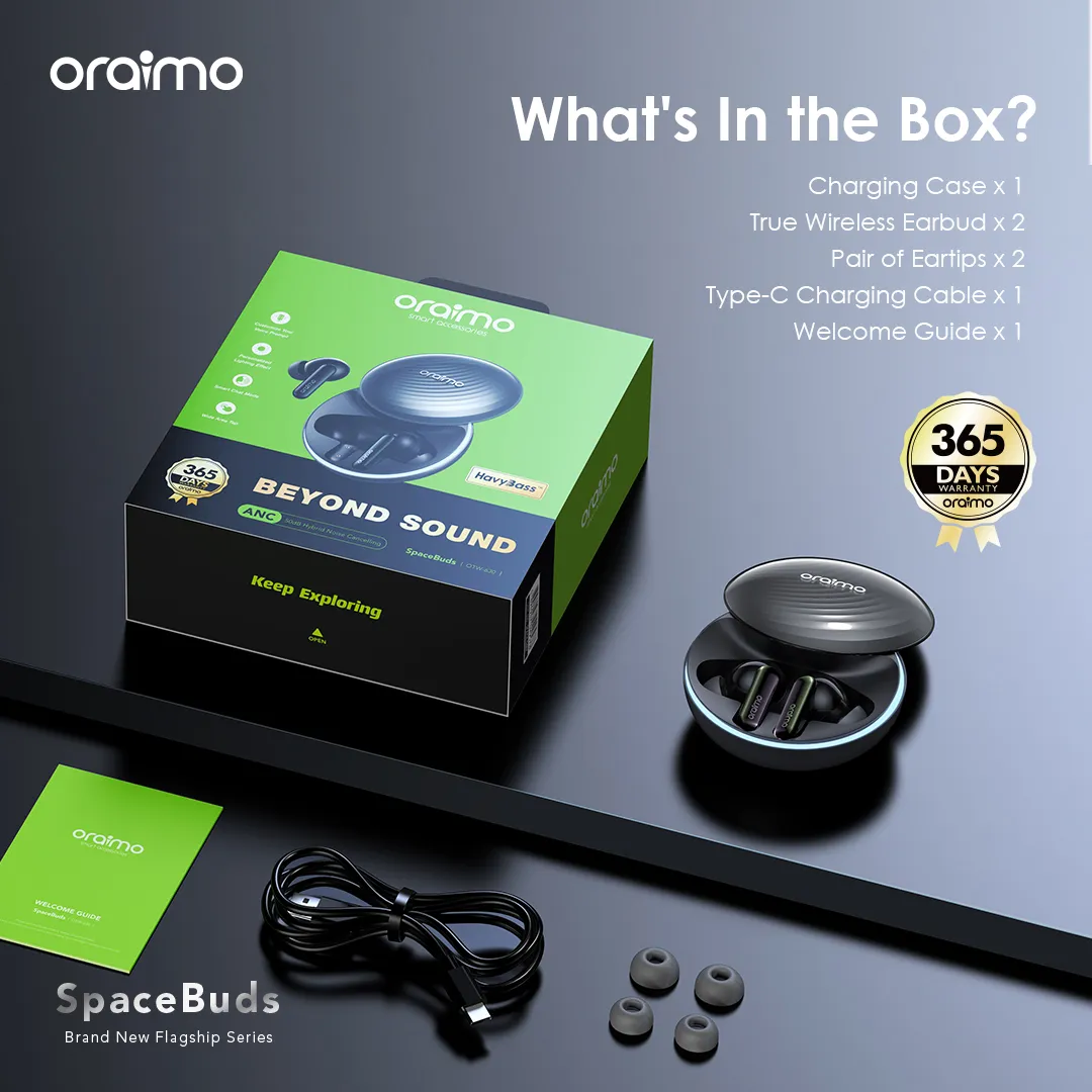 oraimo SpaceBuds Hybrid ANC True Wireless Earbuds Customized Voice Prompt otw 630 2