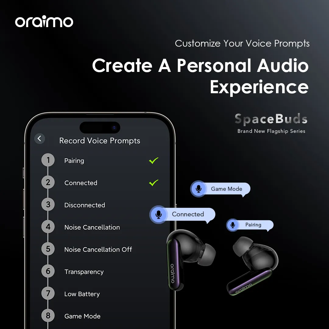 oraimo SpaceBuds Hybrid ANC True Wireless Earbuds Customized Voice Prompt otw 630 20
