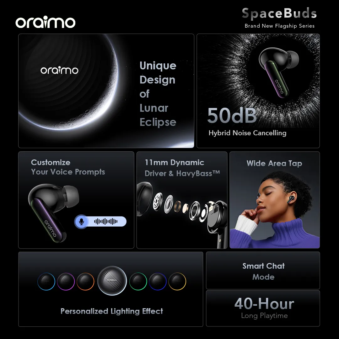 oraimo SpaceBuds Hybrid ANC True Wireless Earbuds Customized Voice Prompt otw 630 22