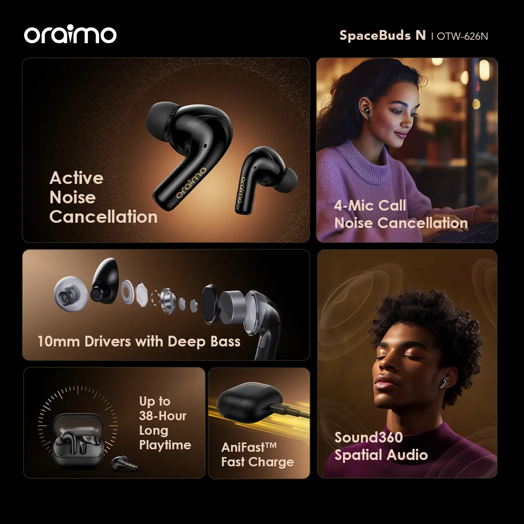 oraimo SpaceBuds N ANC True Wireless Earbuds OTW-626N oraimo SpaceBuds N ANC True Wireless Earbuds otw 626n 12