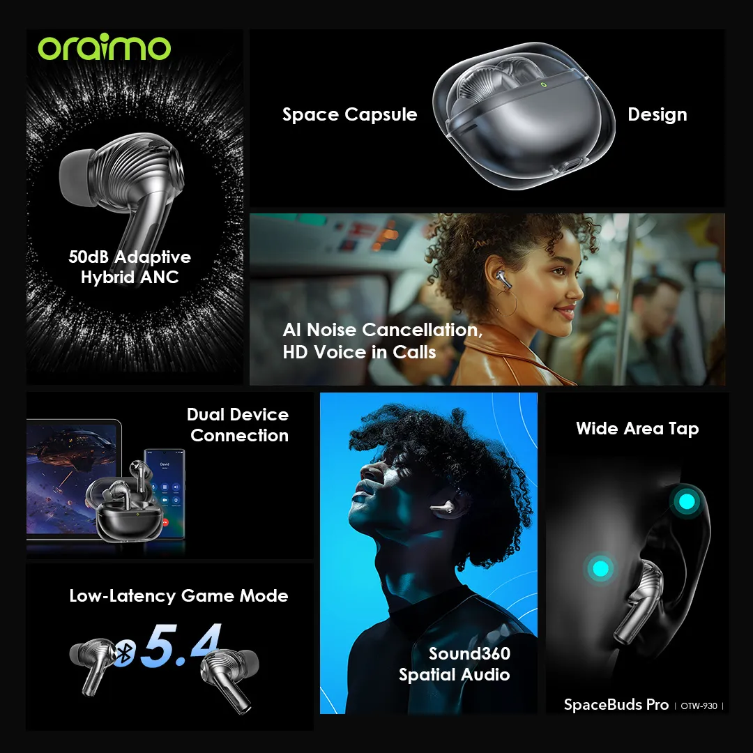 oraimo SpaceBuds Pro Hybrid ANC True Wireless Earbuds OYW-930 oraimo SpaceBuds Pro Hybrid ANC True Wireless Earbuds otw 930 13