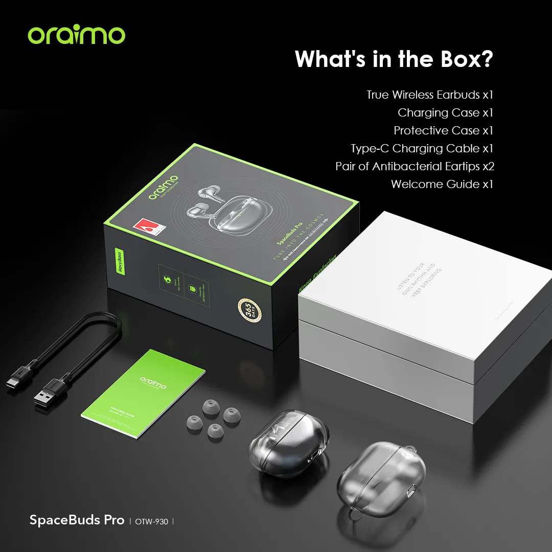 oraimo SpaceBuds Pro Hybrid ANC True Wireless Earbuds OYW-930 oraimo SpaceBuds Pro Hybrid ANC True Wireless Earbuds otw 930 2