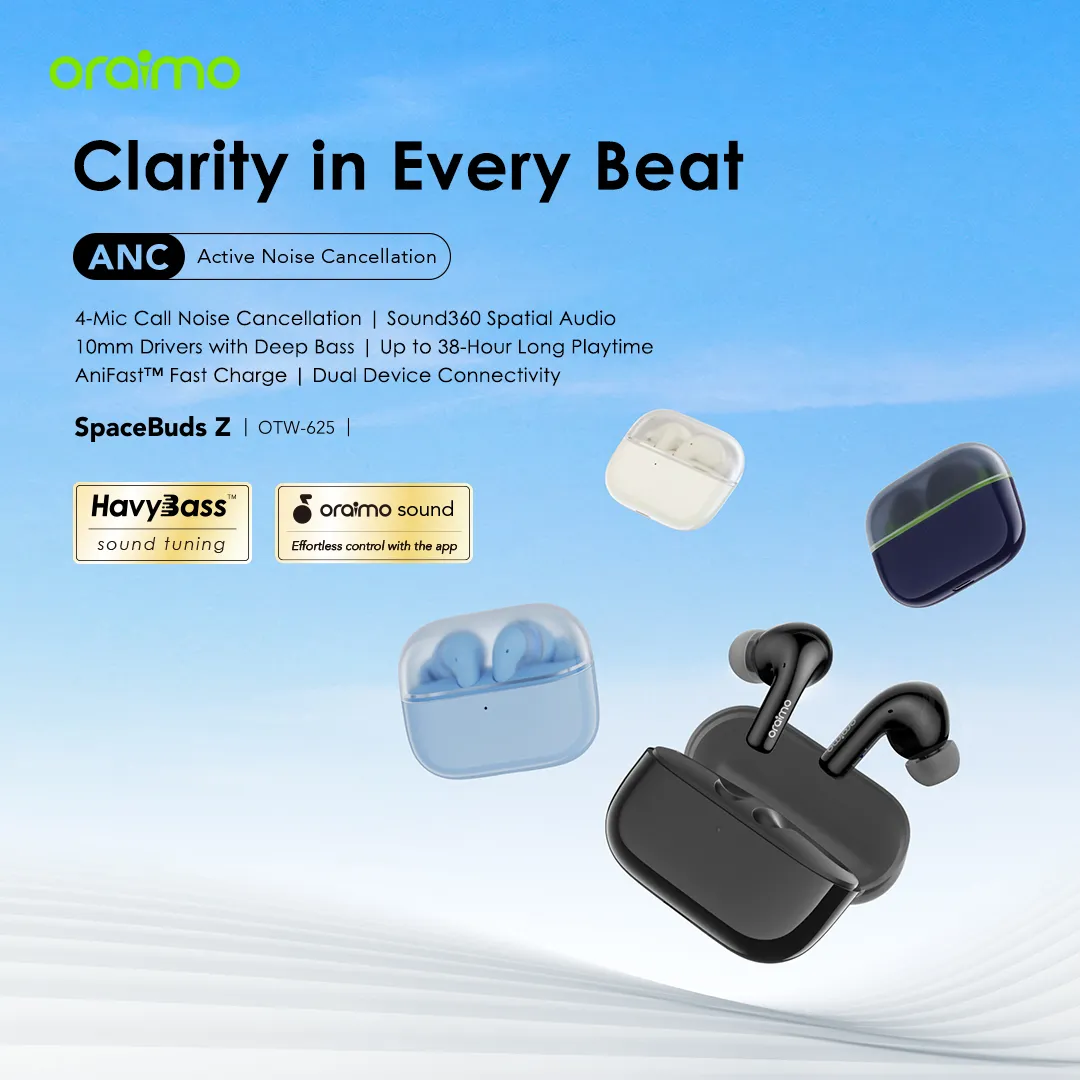oraimo SpaceBuds Z ANC True Wireless Earbuds with Spatial Audio otw 625 1