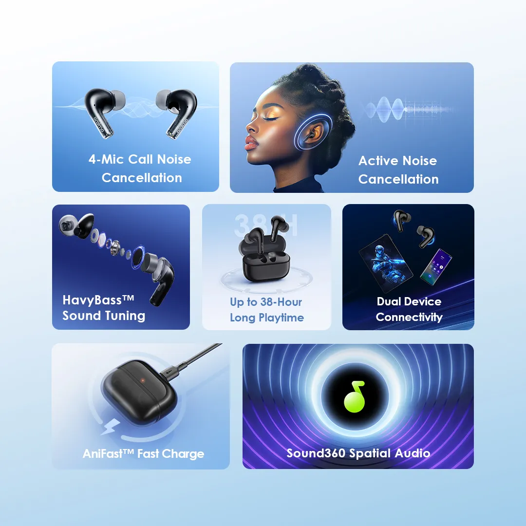 oraimo SpaceBuds Z ANC True Wireless Earbuds with Spatial Audio otw 625 13