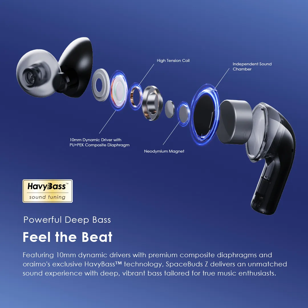 oraimo SpaceBuds Z ANC True Wireless Earbuds with Spatial Audio otw 625 9