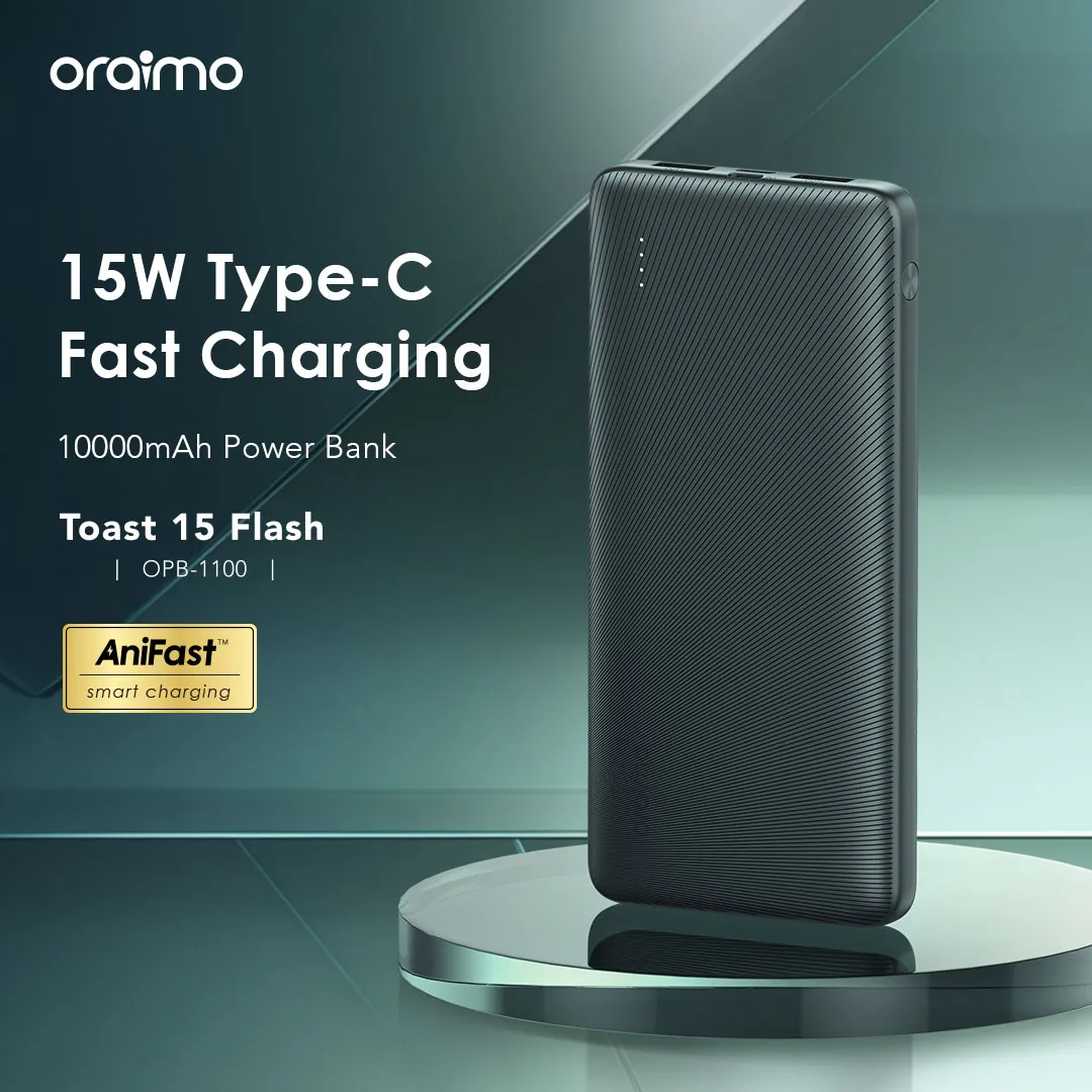 Oraimo Toast 15 Flash 10000mAh Power Banks Type-C In & Out OPB-1100 oraimo Toast 15 Flash 10000mAh OPB 1100 10