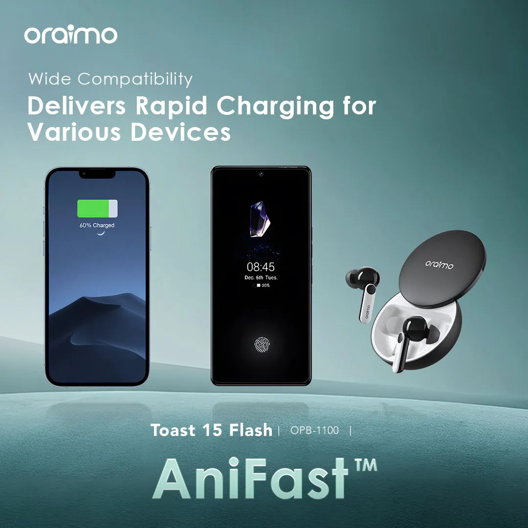 Oraimo Toast 15 Flash 10000mAh Power Banks Type-C In & Out OPB-1100 oraimo Toast 15 Flash 10000mAh OPB 1100 2