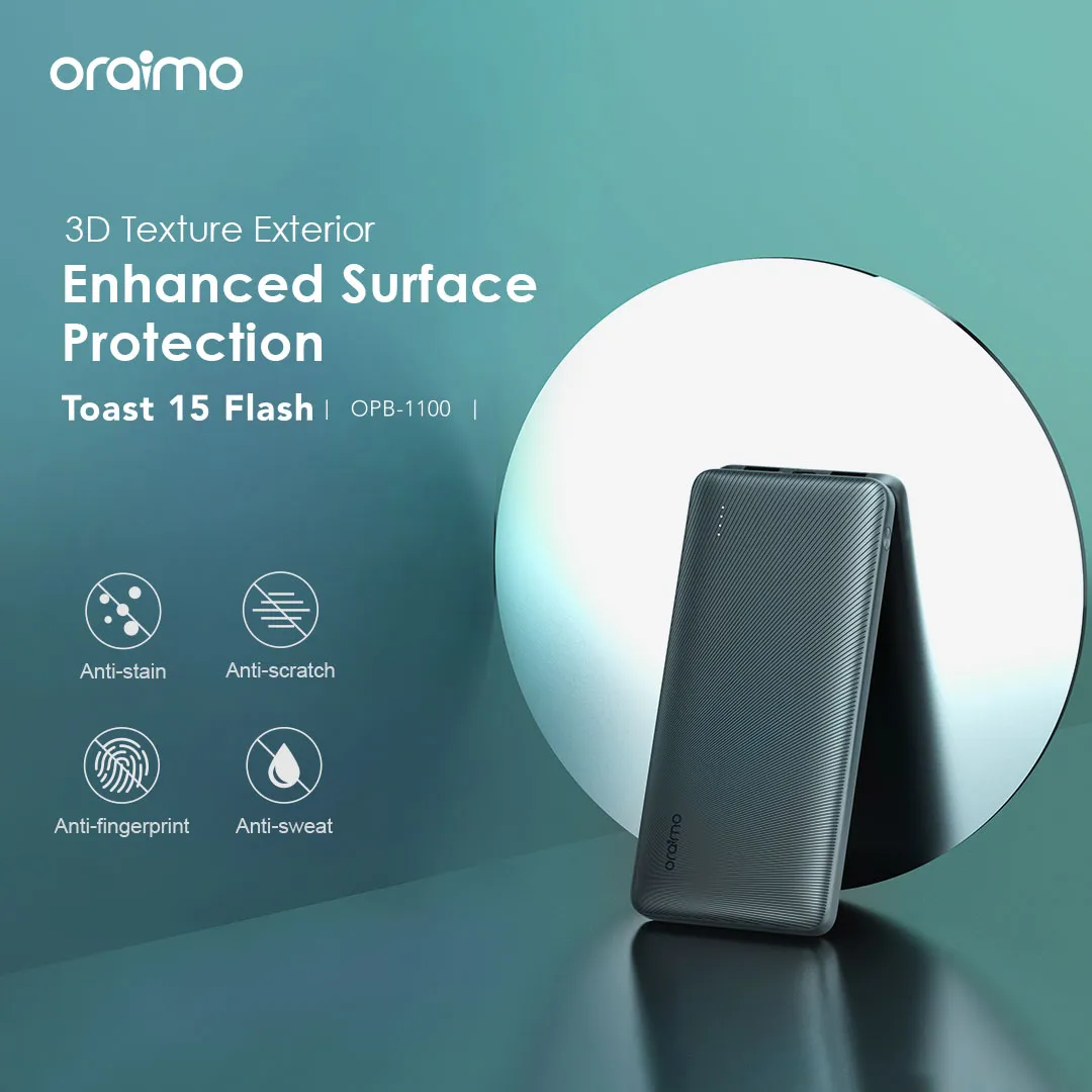 Oraimo Toast 15 Flash 10000mAh Power Banks Type-C In & Out OPB-1100 oraimo Toast 15 Flash 10000mAh OPB 1100 3