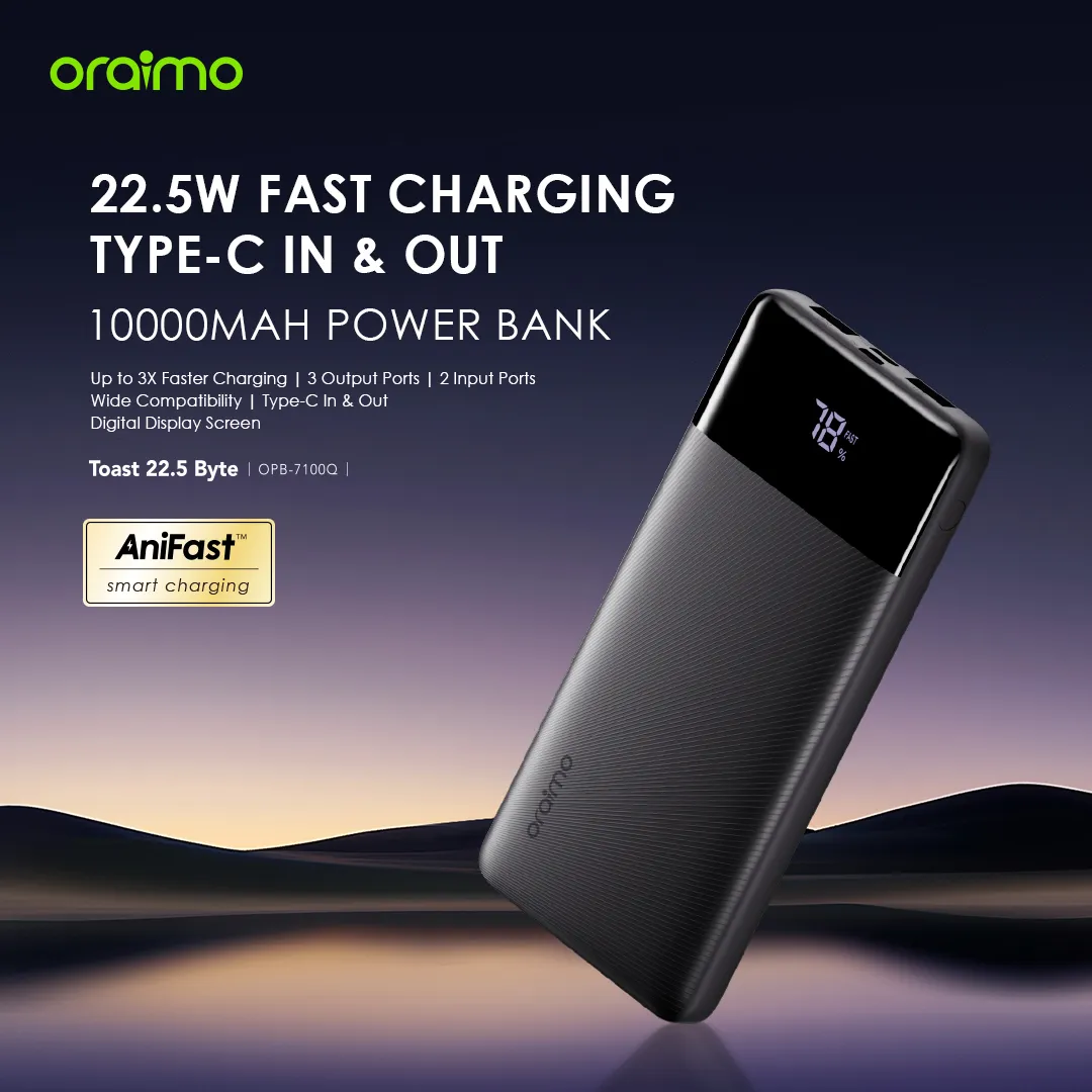 oraimo Toast 22.5 Byte 10000mAh 22.5W Power Bank OPB-7100Q oraimo Toast 22.5 Byte 10000mAh 22.5W Power Bank OPB 7100Q 2 1