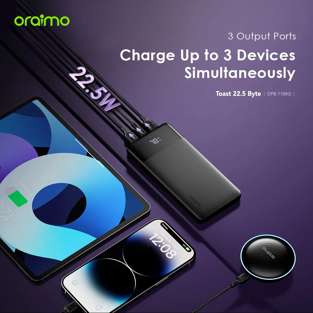 oraimo Toast 22.5 Byte 10000mAh 22.5W Power Bank OPB-7100Q oraimo Toast 22.5 Byte 10000mAh 22.5W Power Bank OPB 7100Q 2 10