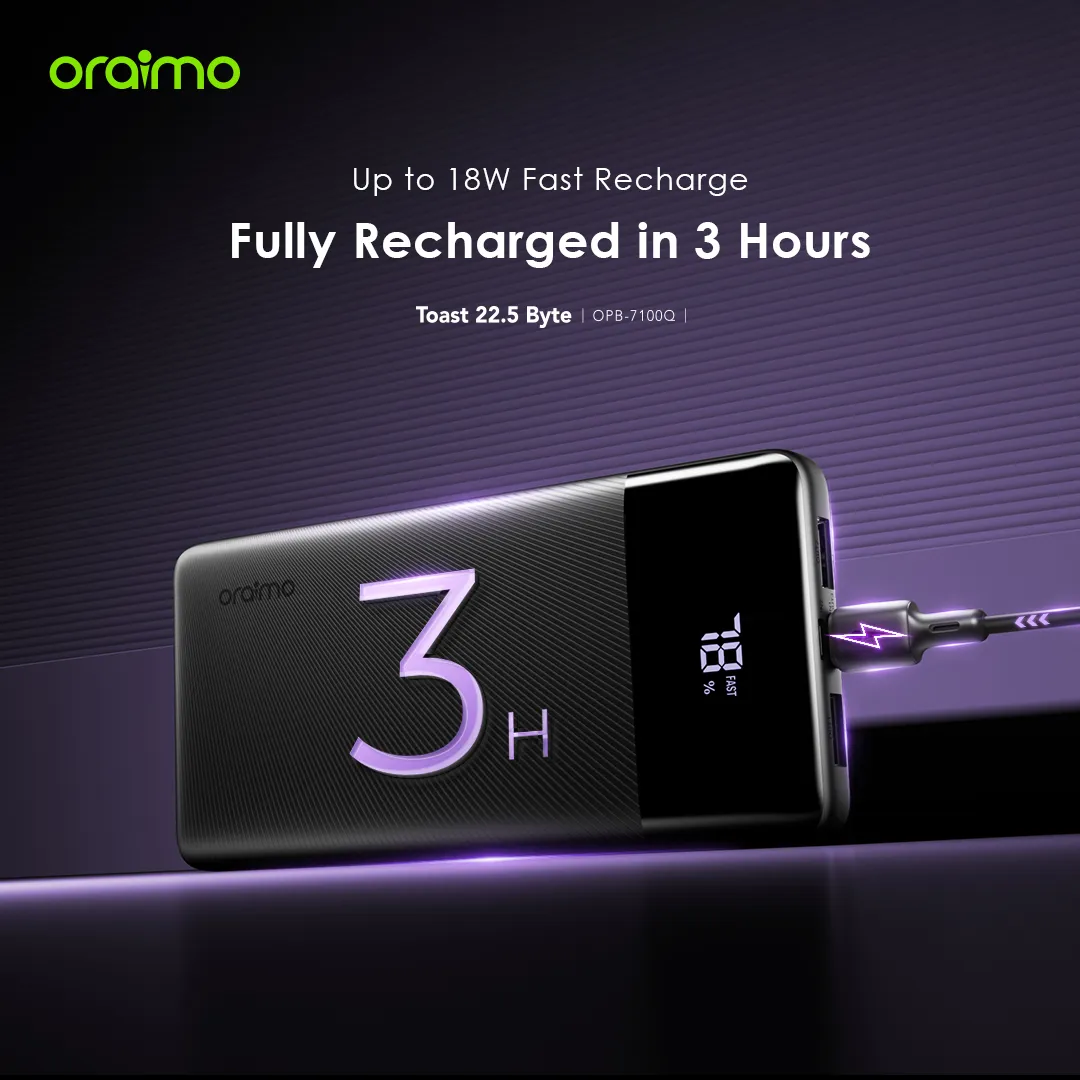 oraimo Toast 22.5 Byte 10000mAh 22.5W Power Bank OPB-7100Q oraimo Toast 22.5 Byte 10000mAh 22.5W Power Bank OPB 7100Q 2 9