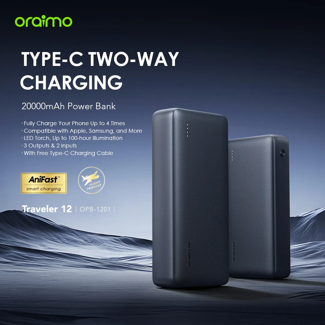 Oraimo Traveler 12 20000mAh 12W Power Bank OPB-1201 oraimo Traveler 12 20000mAh 12W Power Bank opb 1201 1