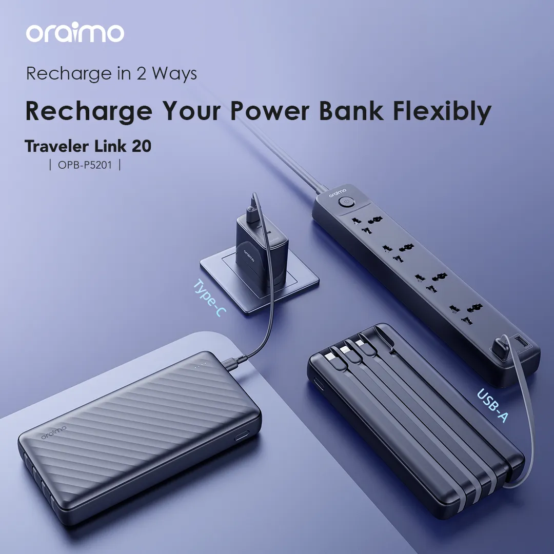 oraimo Traveler Link 20 20000mAh 12W Power Bank OPB-P5201 oraimo Traveler Link 20 20000mAh 12W Power Bank opb p5201 6