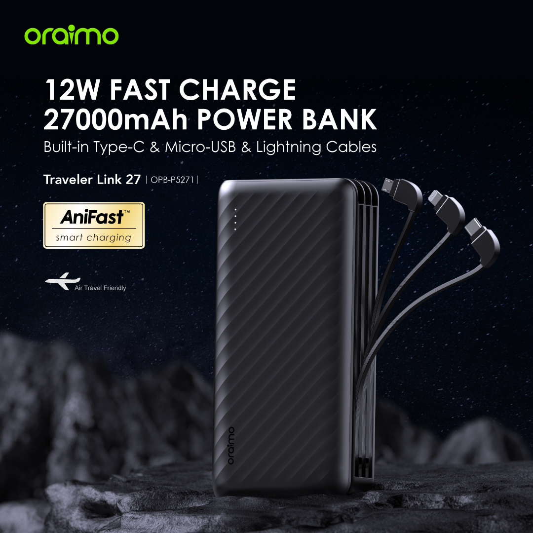 oraimo Traveler Link 27 27000mAh 12W Power Bank OPB-P5271 oraimo Traveler Link 27 27000mAh 12W Power Bank OPB P5217 1