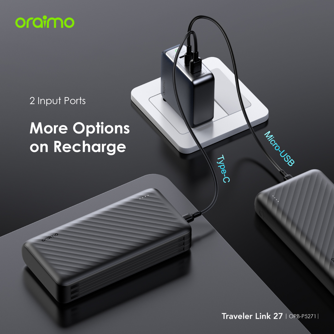 oraimo Traveler Link 27 27000mAh 12W Power Bank OPB-P5271 oraimo Traveler Link 27 27000mAh 12W Power Bank OPB P5217 6