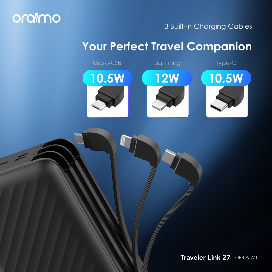 oraimo Traveler Link 27 27000mAh 12W Power Bank OPB-P5271 oraimo Traveler Link 27 27000mAh 12W Power Bank OPB P5217 9