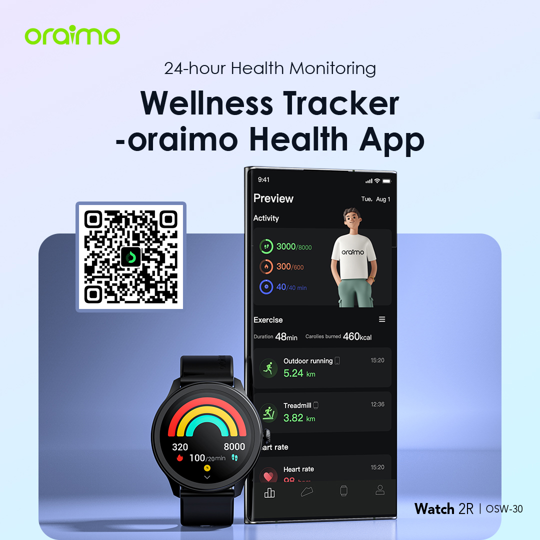 oraimo Watch 2R 1.39" TFT IP68 Smart Watch OSW-30 oraimo Watch 2R 1.39 TFT IP68 Smart Watch osw 30 4
