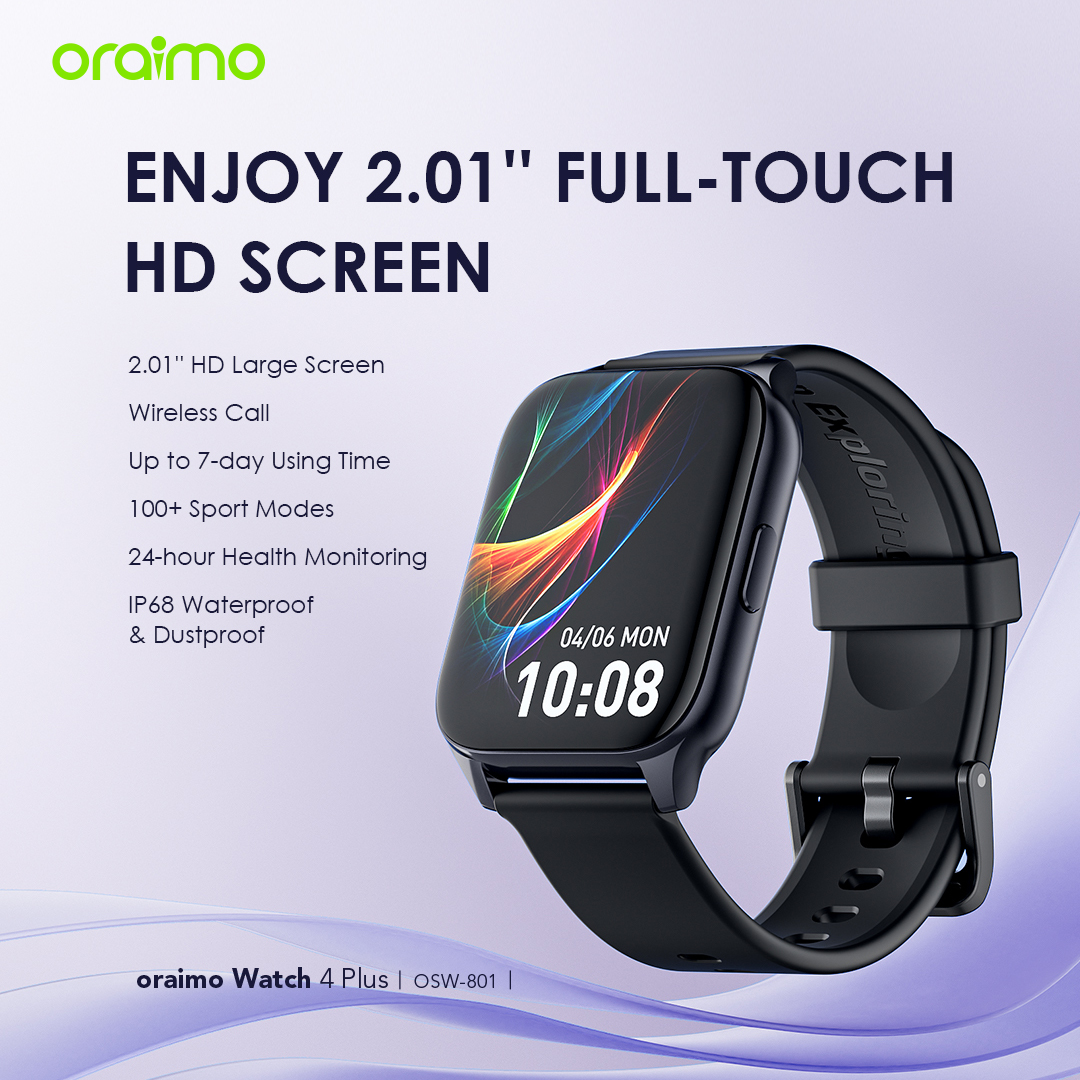 oraimo Watch 4 Plus 2.01″ HD IP68 Smart Watch OSW-801 oraimo Watch 4 Plus 2.01″ HD IP68 Smart Watch osw 801 10