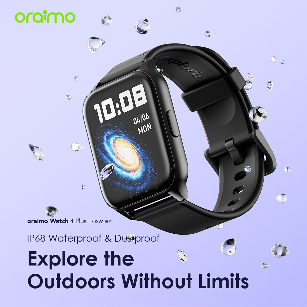 oraimo Watch 4 Plus 2.01″ HD IP68 Smart Watch OSW-801 oraimo Watch 4 Plus 2.01″ HD IP68 Smart Watch osw 801 2