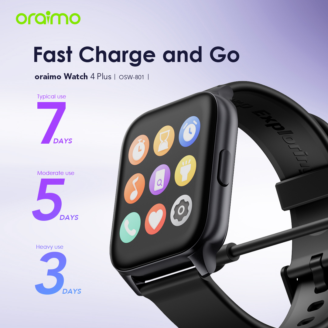 oraimo Watch 4 Plus 2.01″ HD IP68 Smart Watch OSW-801 oraimo Watch 4 Plus 2.01″ HD IP68 Smart Watch osw 801 5