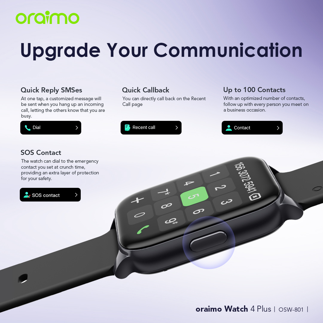 oraimo Watch 4 Plus 2.01″ HD IP68 Smart Watch OSW-801 oraimo Watch 4 Plus 2.01″ HD IP68 Smart Watch osw 801 7