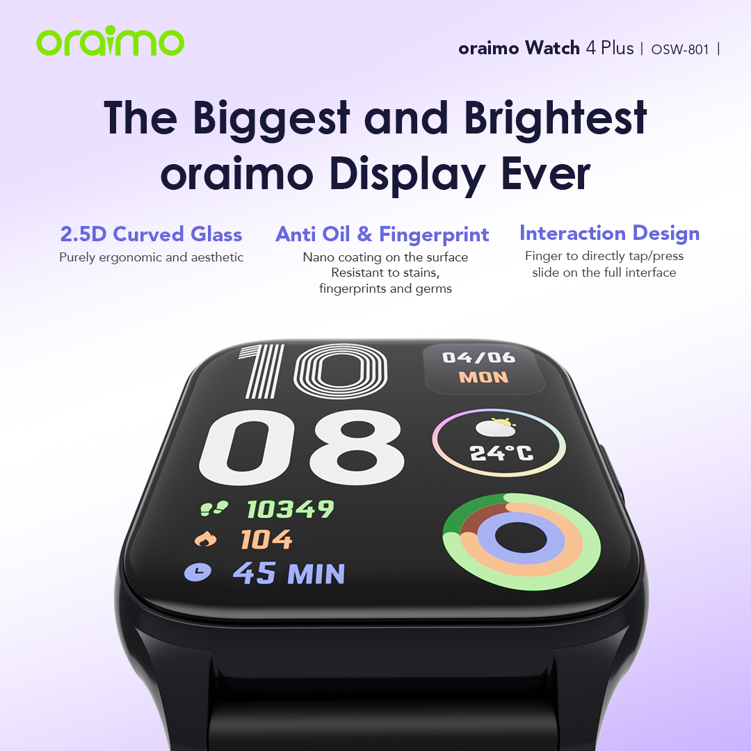 oraimo Watch 4 Plus 2.01″ HD IP68 Smart Watch OSW-801 oraimo Watch 4 Plus 2.01″ HD IP68 Smart Watch osw 801 9
