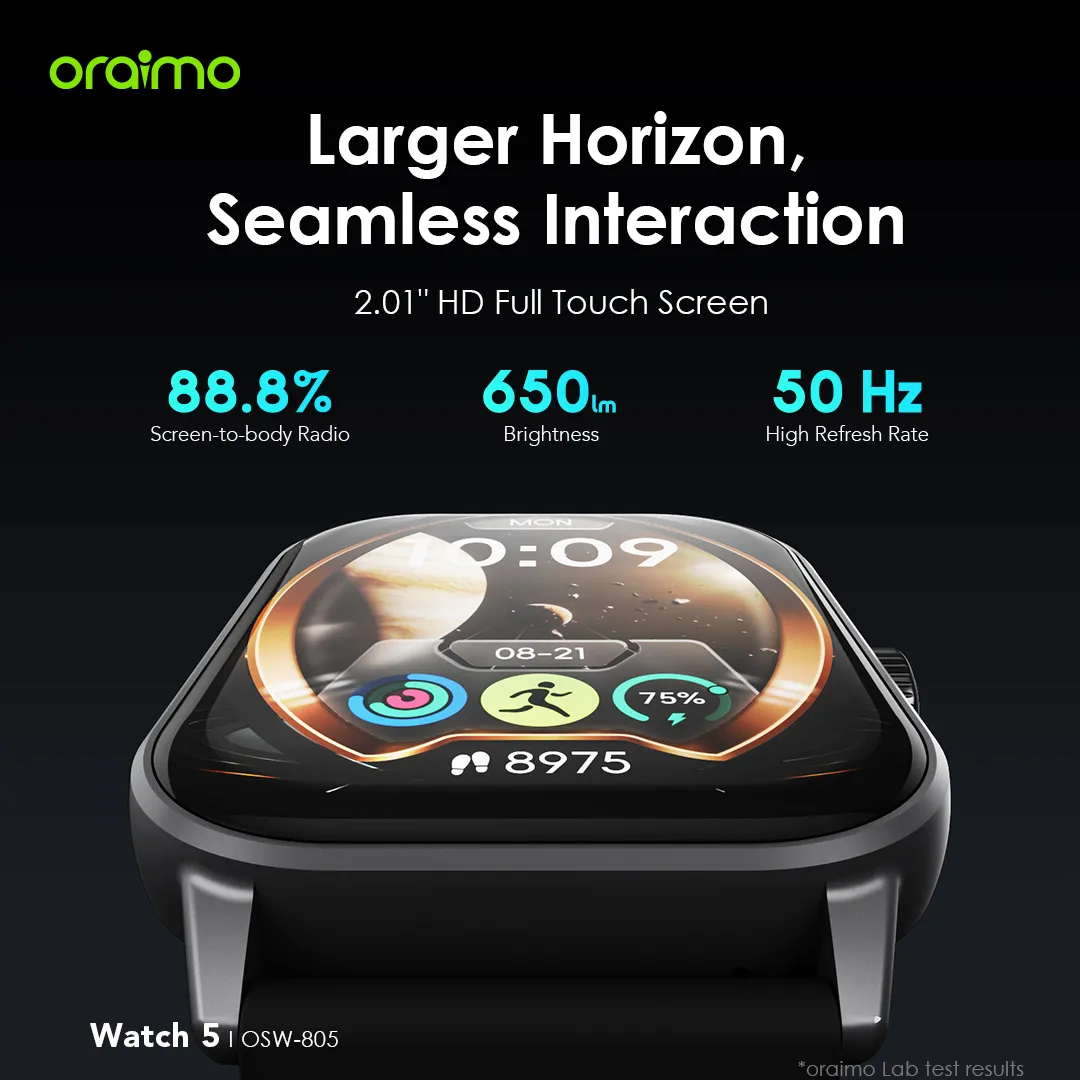 oraimo Watch 5 2.01" HD Panda Glass 1ATM Smart Watch OSW-805 oraimo Watch 5 2.01 HD Panda Glass 1ATM Smart Watch osw 805 12