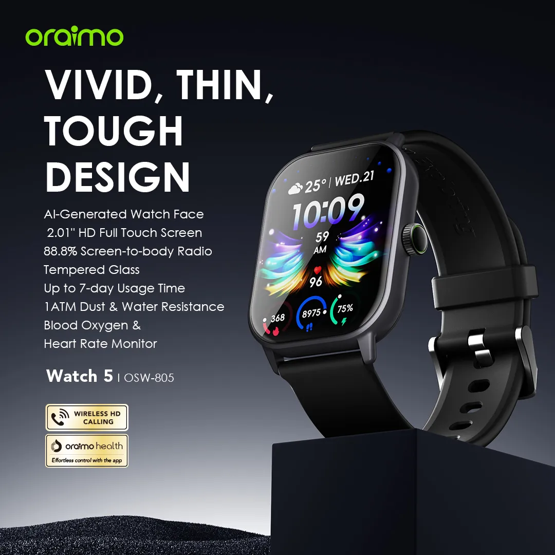 oraimo Watch 5 2.01" HD Panda Glass 1ATM Smart Watch OSW-805 oraimo Watch 5 2.01 HD Panda Glass 1ATM Smart Watch osw 805 14