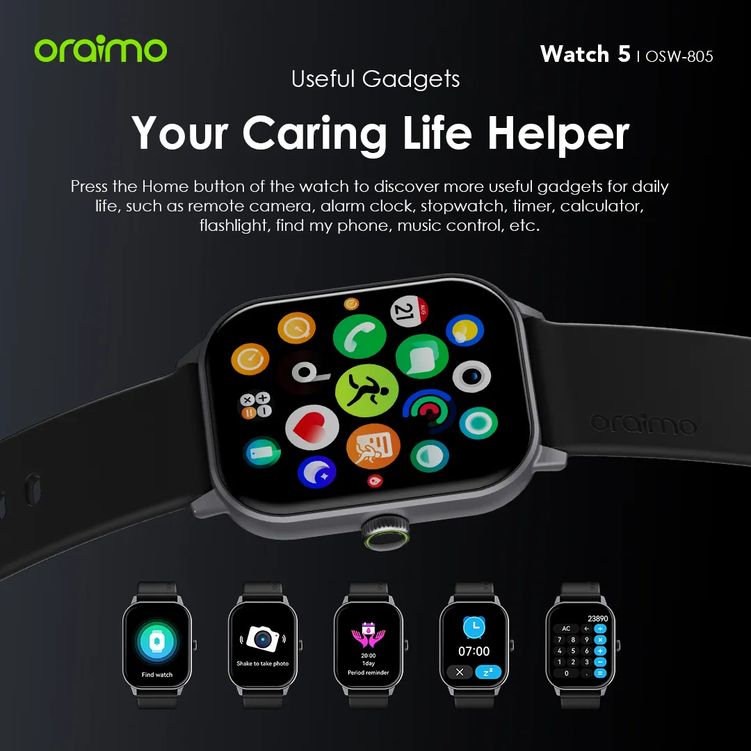 oraimo Watch 5 2.01" HD Panda Glass 1ATM Smart Watch OSW-805 oraimo Watch 5 2.01 HD Panda Glass 1ATM Smart Watch osw 805 3