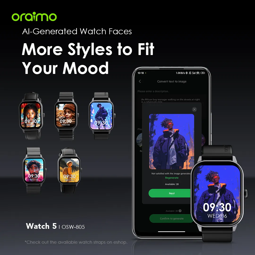 oraimo Watch 5 2.01" HD Panda Glass 1ATM Smart Watch OSW-805 oraimo Watch 5 2.01 HD Panda Glass 1ATM Smart Watch osw 805 4