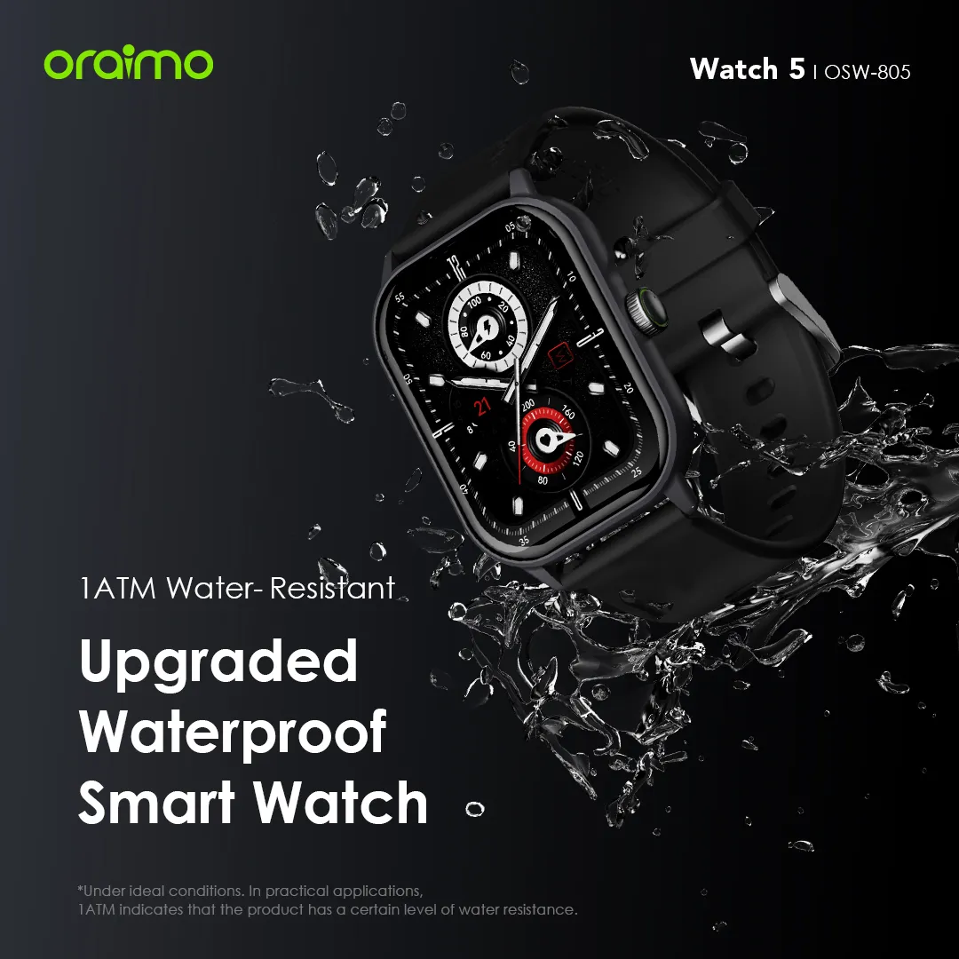 oraimo Watch 5 2.01" HD Panda Glass 1ATM Smart Watch OSW-805 oraimo Watch 5 2.01 HD Panda Glass 1ATM Smart Watch osw 805 5