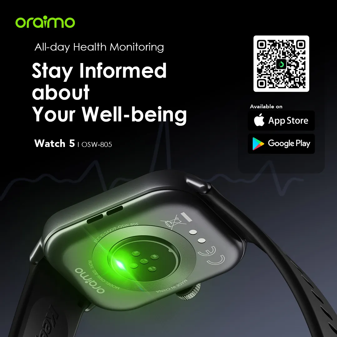 oraimo Watch 5 2.01" HD Panda Glass 1ATM Smart Watch OSW-805 oraimo Watch 5 2.01 HD Panda Glass 1ATM Smart Watch osw 805 7