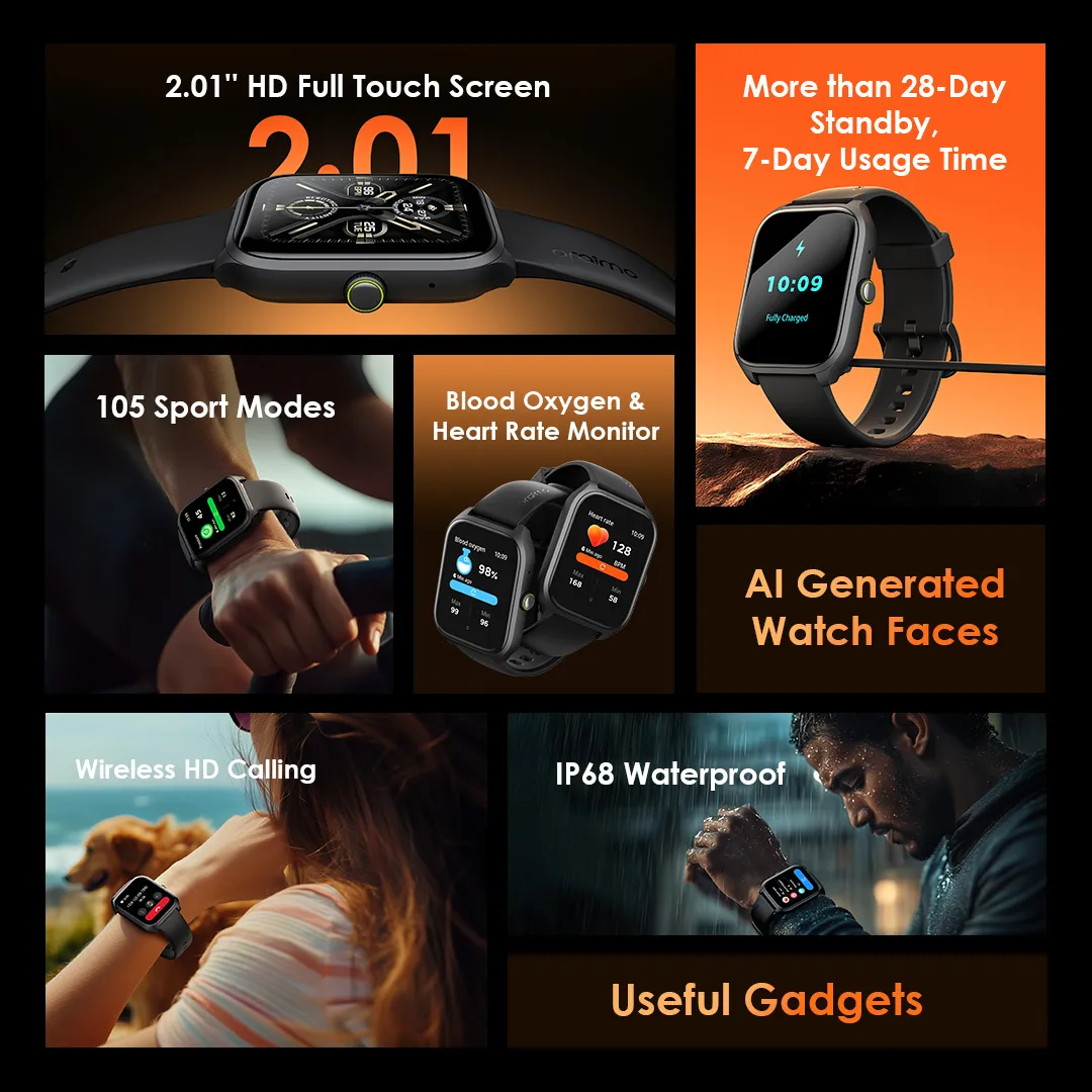 oraimo Watch 5 Lite 2.01" HD IP68 Smart Watch OSW-804 oraimo Watch 5 Lite 2.01 HD IP68 Smart Watch osw 804 10