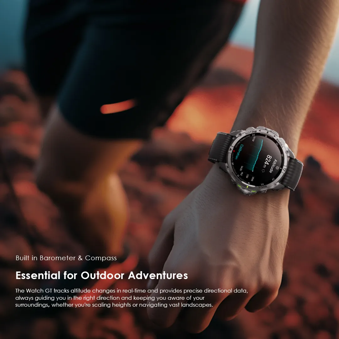 oraimo Watch GT 1.43" AMOLED 3ATM GPS Smart Watch with 2 Replaceable Straps OSW-852H oraimo Watch GT OSW 852H smart watch barometer compass