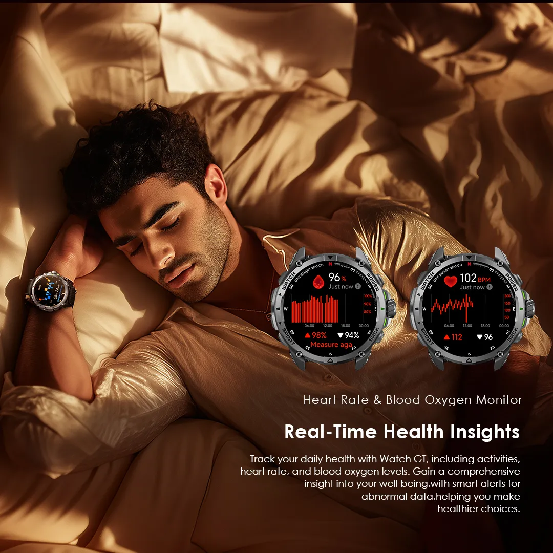 oraimo Watch GT 1.43" AMOLED 3ATM GPS Smart Watch with 2 Replaceable Straps OSW-852H oraimo Watch GT OSW 852H smart watch heart rate blood oxygen monitor