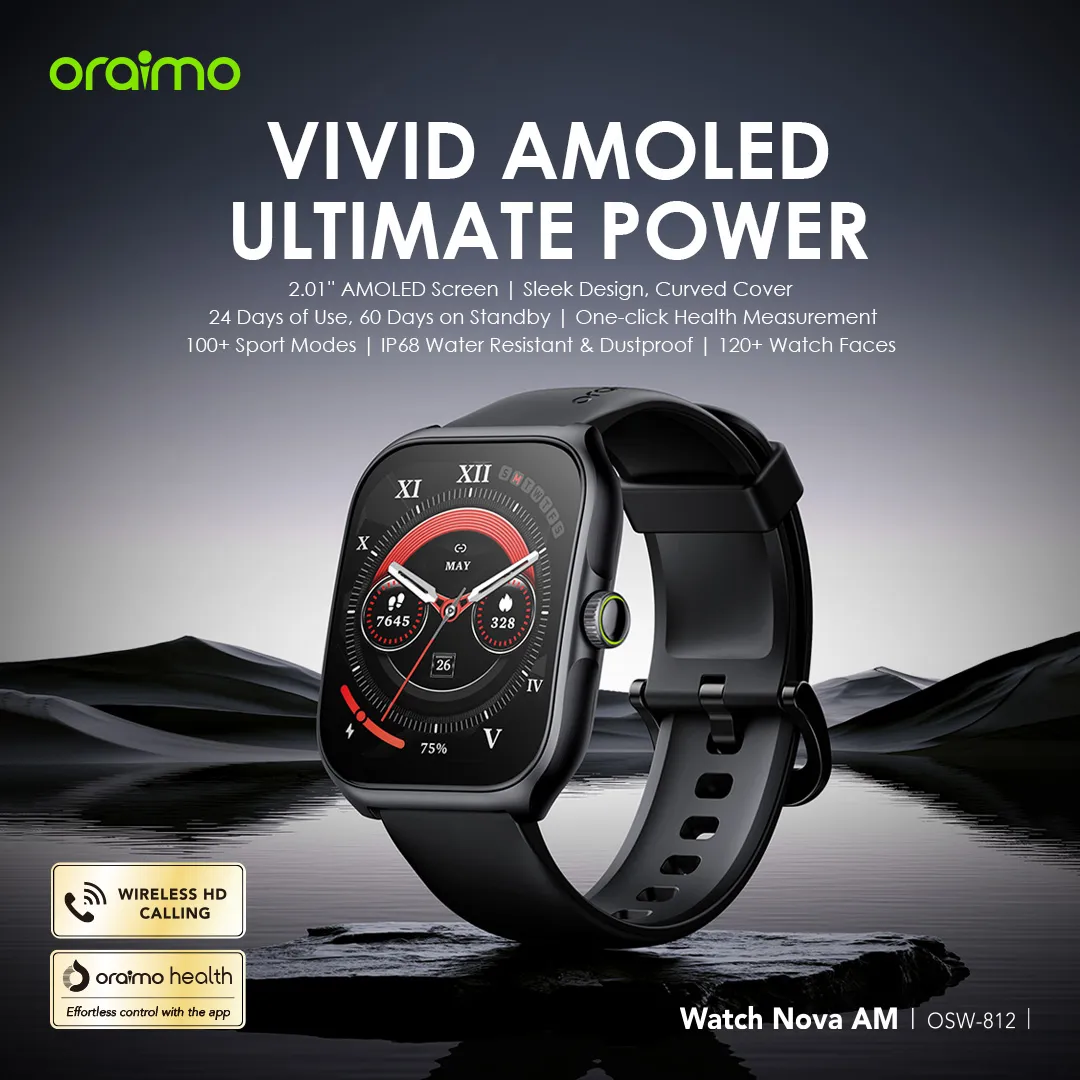 oraimo Watch Nova AM 2.01 AMOLED Screen Curved Cover Smart Watch OSW-812 oraimo Watch Nova AM 2.01 AMOLED Screen Curved Cover Smart Watch osw 812 11