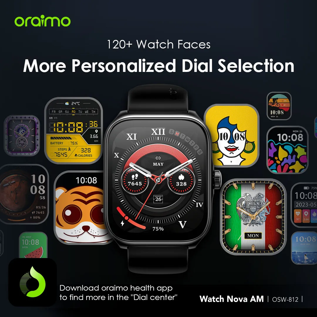 oraimo Watch Nova AM 2.01 AMOLED Screen Curved Cover Smart Watch OSW-812 oraimo Watch Nova AM 2.01 AMOLED Screen Curved Cover Smart Watch osw 812 2