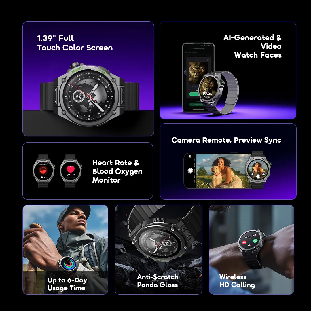 oraimo Watch Nova RV 1.39" HD Video Watch Faces IP68 Smart Watch OSW-822N oraimo Watch Nova RV OSW 822N Video Watch Faces IP68 Smart Watch