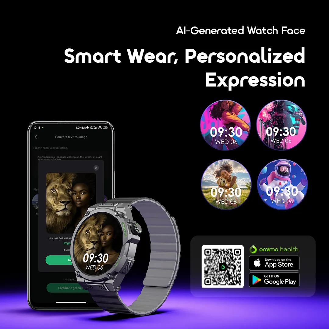 oraimo Watch Nova RV 1.39" HD Video Watch Faces IP68 Smart Watch OSW-822N oraimo Watch Nova RV OSW 822N smart wear personalized