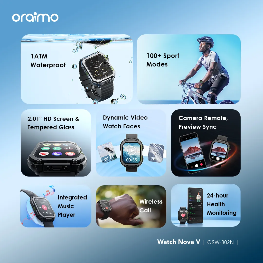 oraimo Watch Nova V 2.01" HD Video Watch Faces Smart Watch OSW-802N oraimo Watch Nova V 2.01 HD Video Watch Faces Smart Watch osw 802n 12