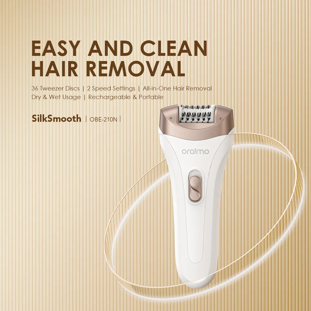 oraimo SilkSmooth Women Hair Removal Epilator OBE-210N oraimo epilator silksmooth obe 210n 36 tweezerdiscs 1