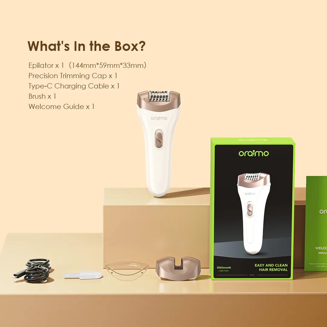 oraimo SilkSmooth Women Hair Removal Epilator OBE-210N oraimo epilator silksmooth obe 210n in the box 7