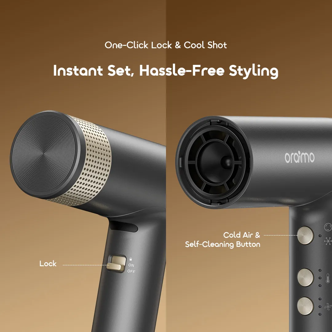 oraimo Swift Dry High-Speed Motor Hair Dryer OHD-550N oraimo hair dryer swift dry ohd 550n one click lock 9