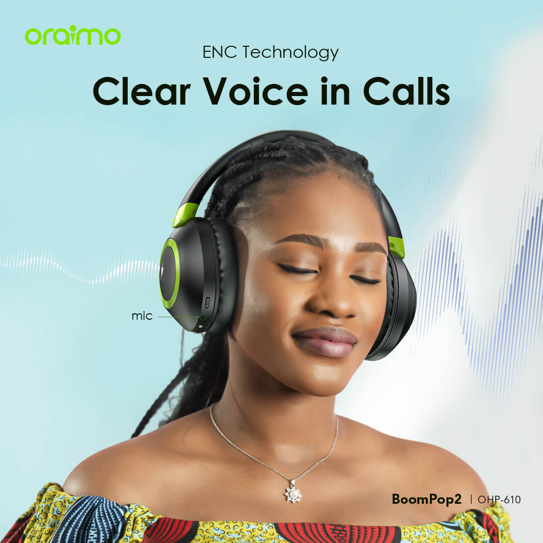 oraimo oraimo BoomPop 2 ENC Over-Ear Wireless Headphones OHP-610 oraimo oraimo BoomPop 2 ENC Over Ear Wireless Headphones ohp 610 7