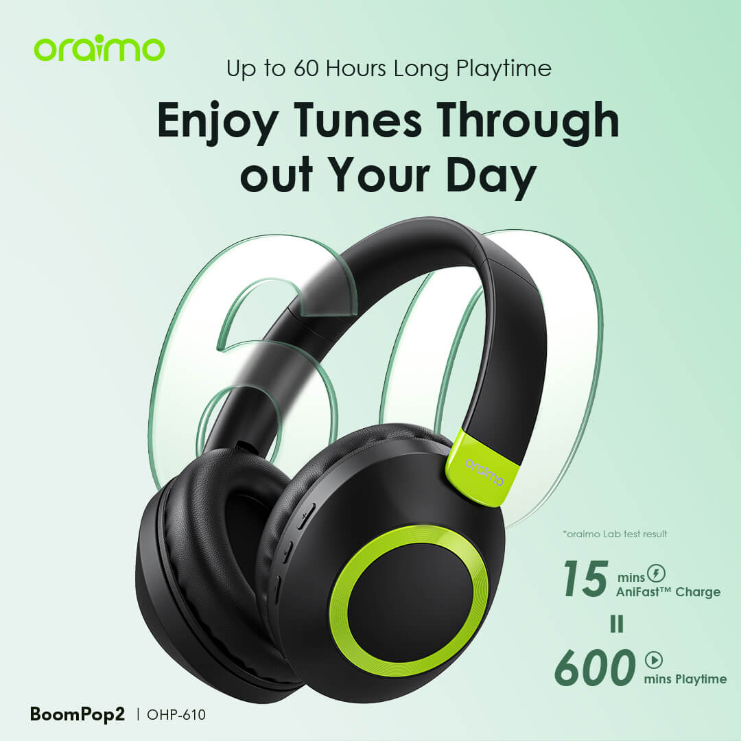 oraimo oraimo BoomPop 2 ENC Over-Ear Wireless Headphones OHP-610 oraimo oraimo BoomPop 2 ENC Over Ear Wireless Headphones ohp 610 8