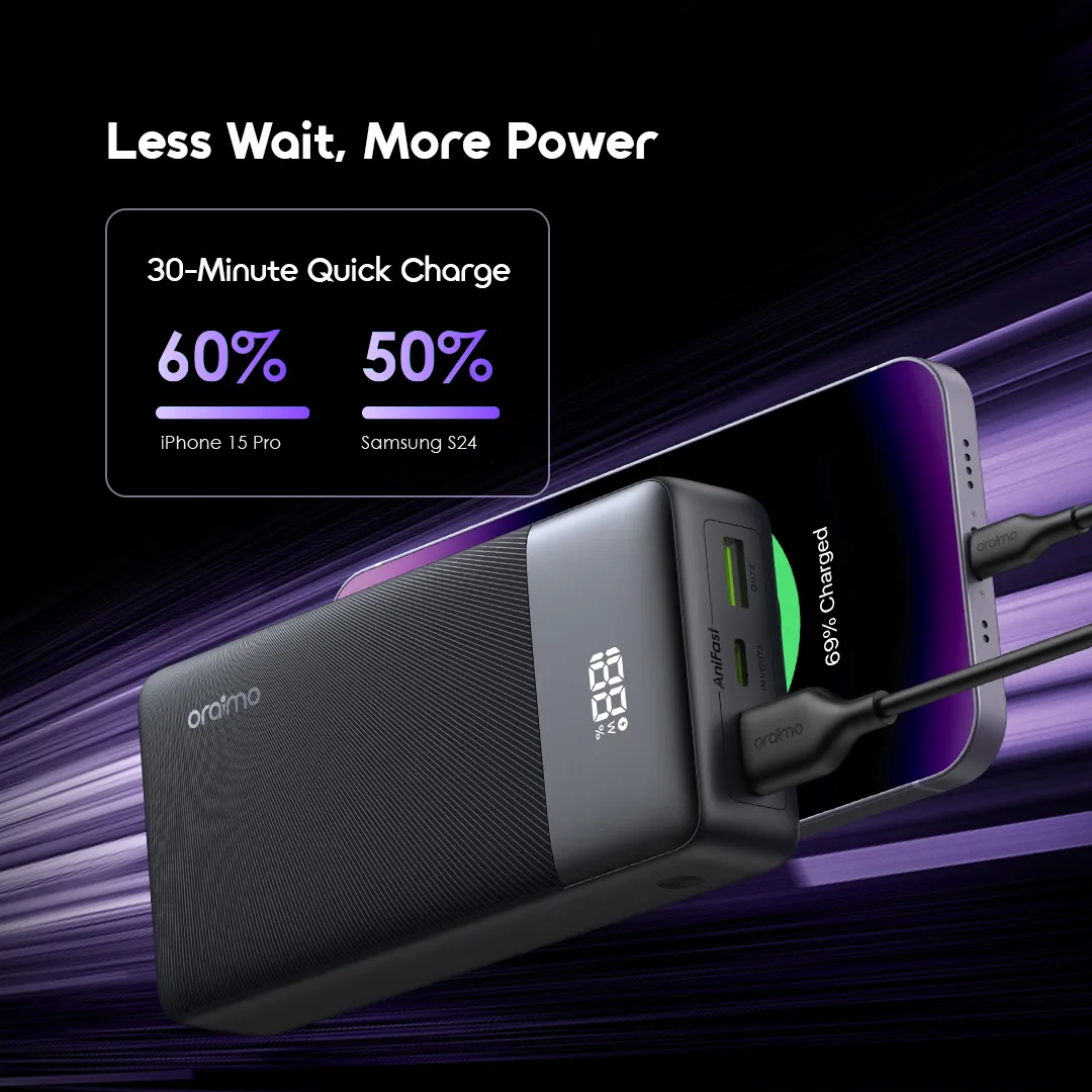 oraimo PowerNova Q21 20000mAh 22.5W Power Bank OPB-7200Q oraimo power bank powernova q21 opb 7200q 3 fast charge